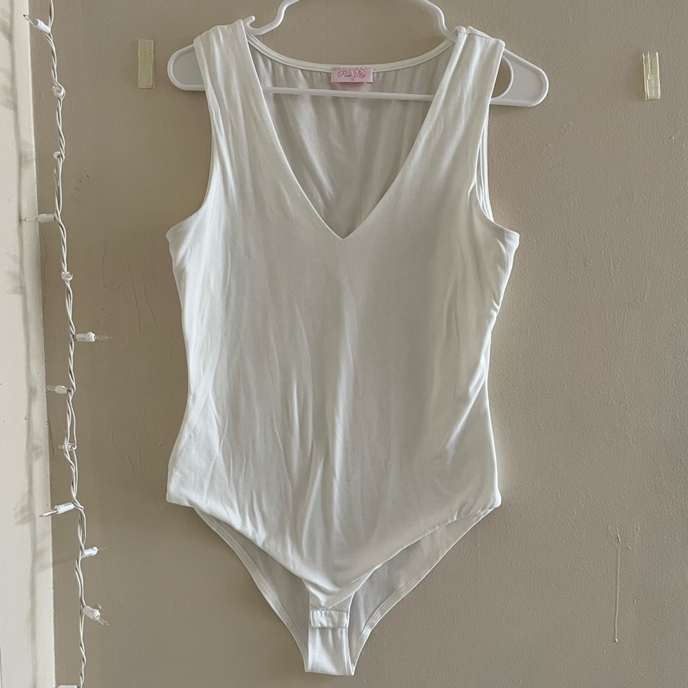 Pink Lily white bodysuit